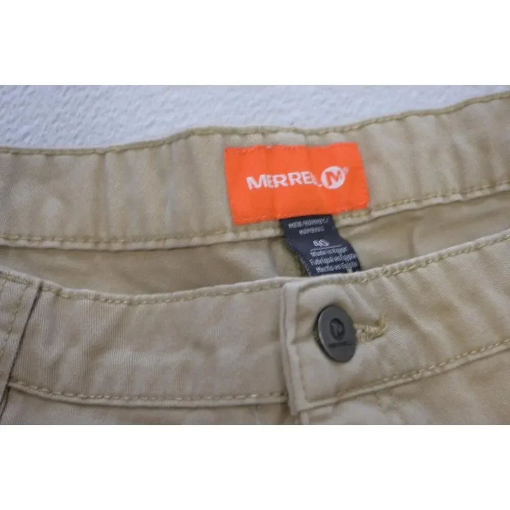 Merrell Carpenter Denim Work Pants Rugged Hiking‎ Camp Beige Mens Sz 40 x 32